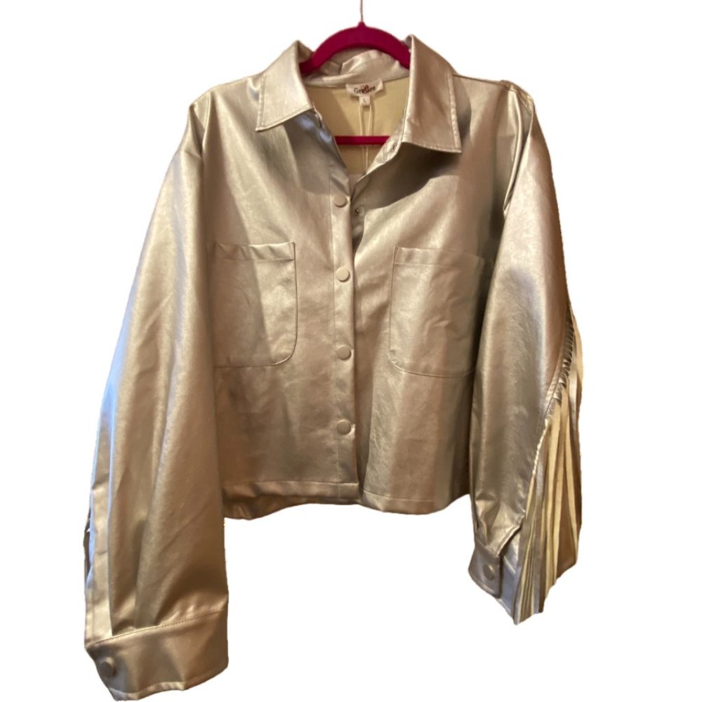 Silver Faux Leather Jacket